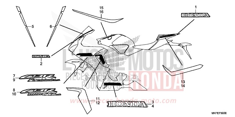 MARQUE/RAYURE (1) von CBR1000RR "Fireblade" MAT BALLISTIC BLACK METALLIC (NHA86) von 2019